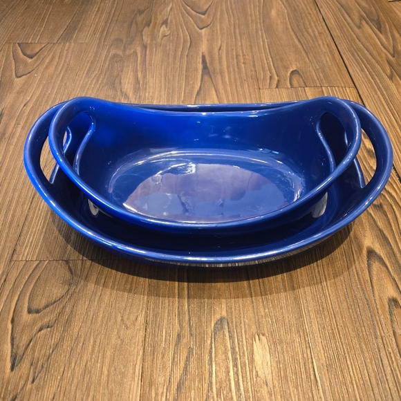 Rachael Ray Cobalt Blue Stoneware Bakeware Casserole Cookware 1.25 Qt & 2.25 Qt - Picture 5 of 5